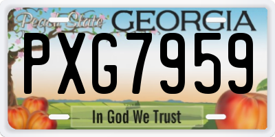 GA license plate PXG7959