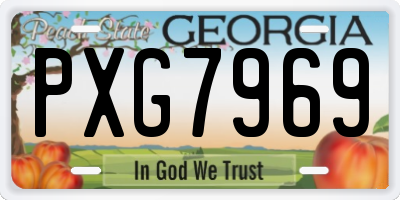 GA license plate PXG7969