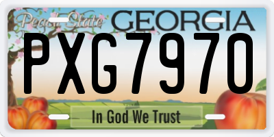 GA license plate PXG7970