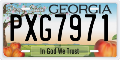 GA license plate PXG7971