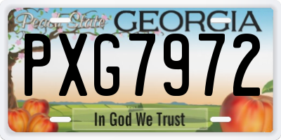 GA license plate PXG7972