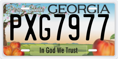 GA license plate PXG7977