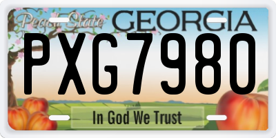 GA license plate PXG7980
