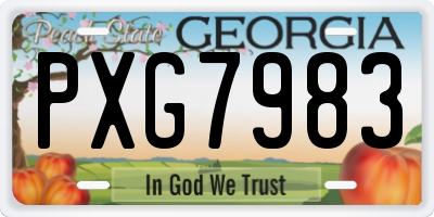 GA license plate PXG7983