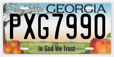 GA license plate PXG7990