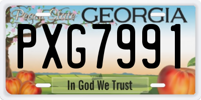 GA license plate PXG7991