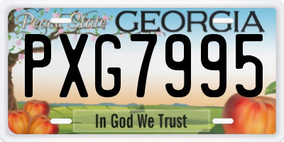 GA license plate PXG7995