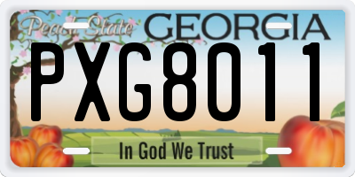 GA license plate PXG8011