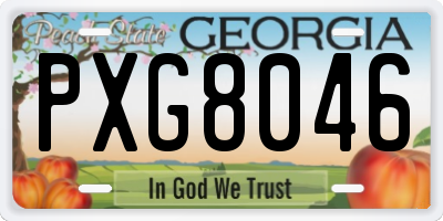 GA license plate PXG8046