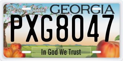 GA license plate PXG8047