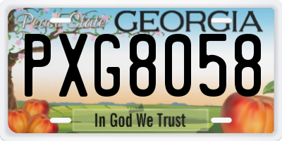 GA license plate PXG8058