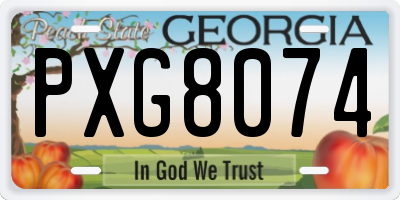 GA license plate PXG8074