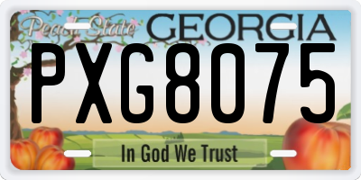 GA license plate PXG8075