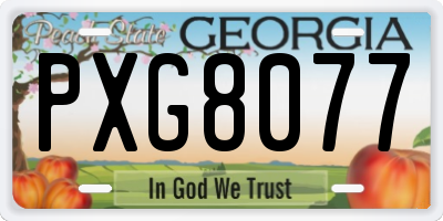 GA license plate PXG8077