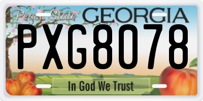 GA license plate PXG8078