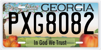 GA license plate PXG8082