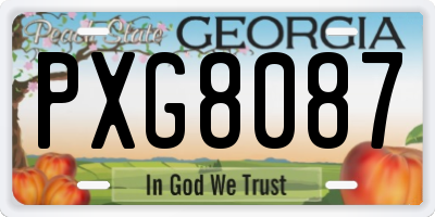 GA license plate PXG8087