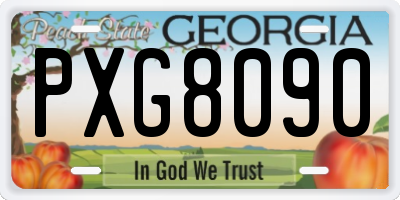GA license plate PXG8090