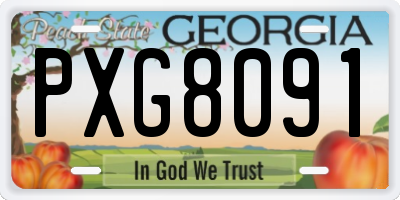 GA license plate PXG8091
