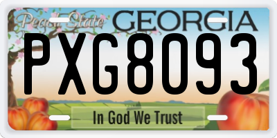 GA license plate PXG8093