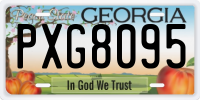 GA license plate PXG8095