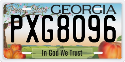 GA license plate PXG8096