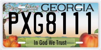 GA license plate PXG8111