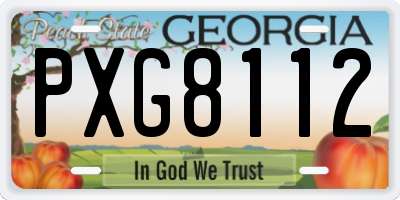 GA license plate PXG8112