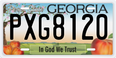 GA license plate PXG8120