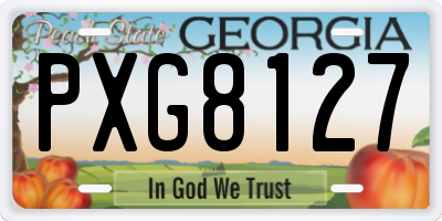 GA license plate PXG8127