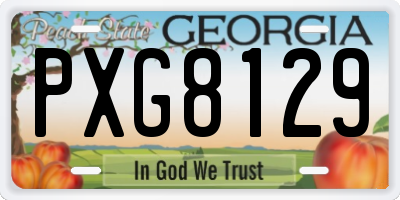GA license plate PXG8129