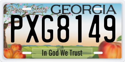 GA license plate PXG8149