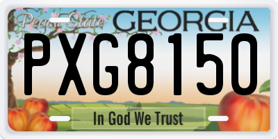 GA license plate PXG8150