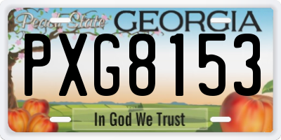 GA license plate PXG8153