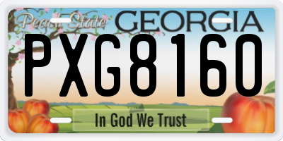 GA license plate PXG8160