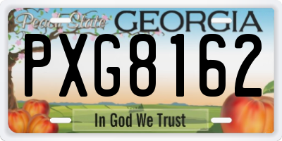 GA license plate PXG8162