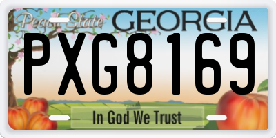 GA license plate PXG8169