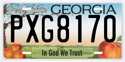 GA license plate PXG8170