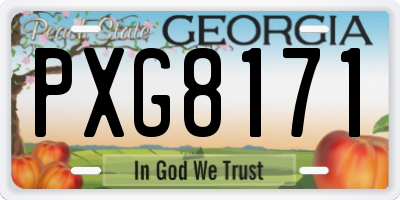 GA license plate PXG8171