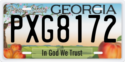 GA license plate PXG8172