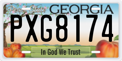 GA license plate PXG8174