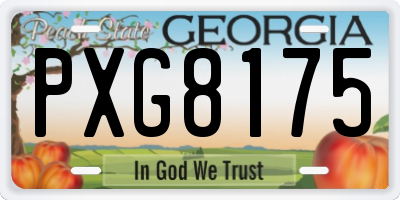 GA license plate PXG8175