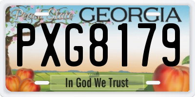 GA license plate PXG8179