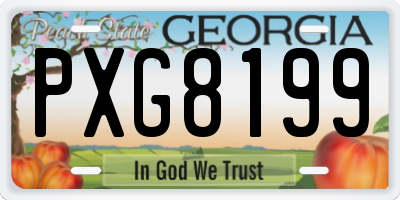 GA license plate PXG8199