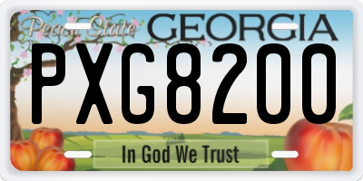 GA license plate PXG8200