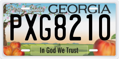 GA license plate PXG8210