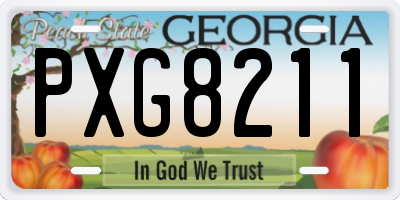 GA license plate PXG8211