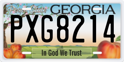 GA license plate PXG8214