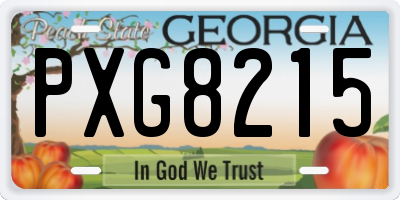 GA license plate PXG8215