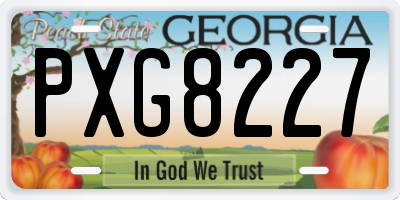 GA license plate PXG8227